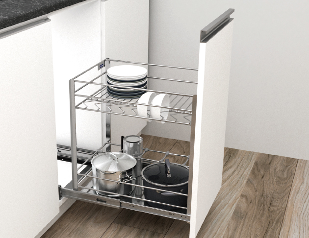 Blind Corner Cabinet Pull Out Basket 2 Layer Easy to Install