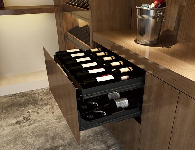 3-Sided Wine Pullout Basket 1