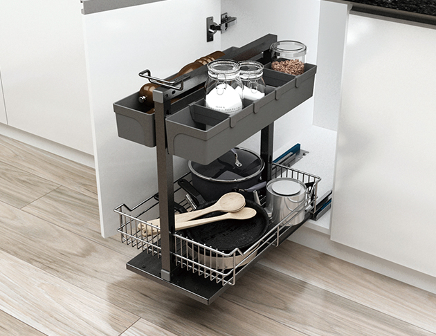 2-Tier Pull Out Rack w/ ABS Basket